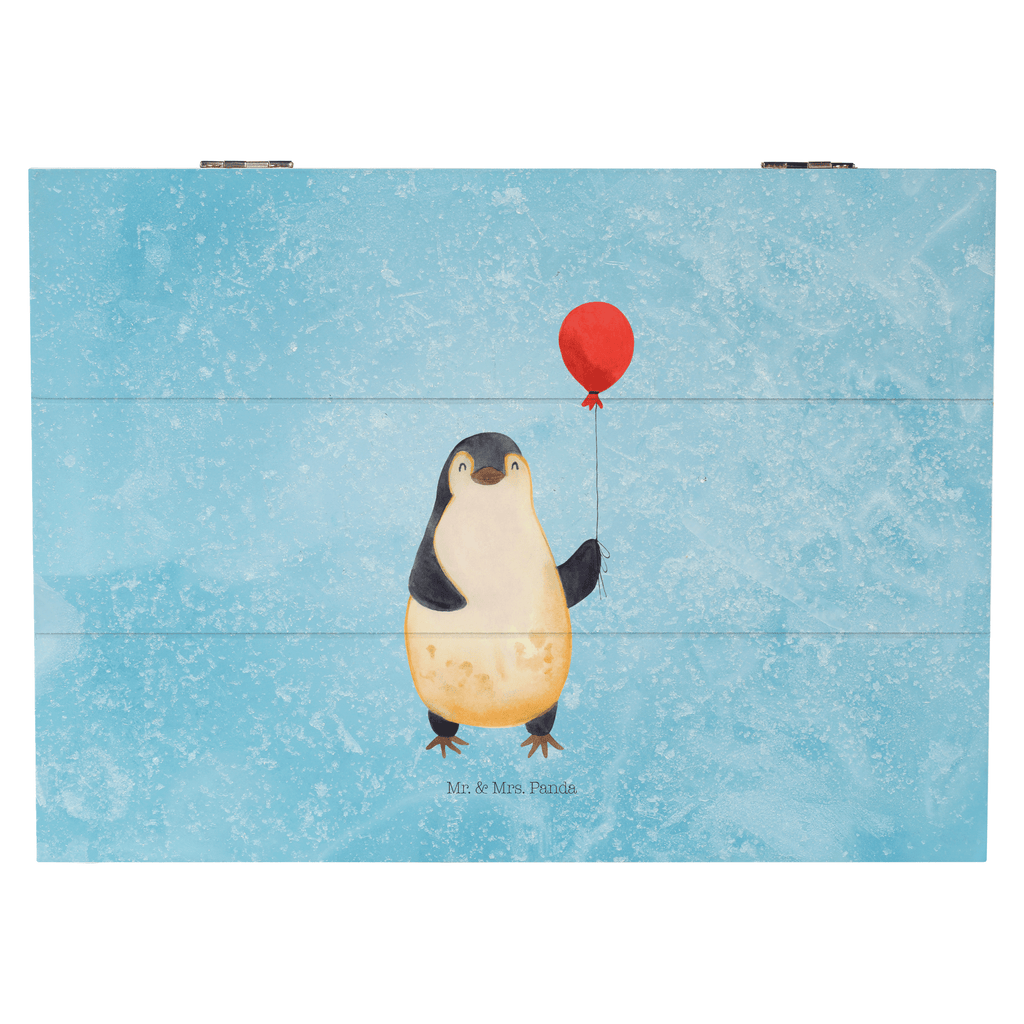 Holzkiste Pinguin Luftballon Holzkiste, Kiste, Schatzkiste, Truhe, Schatulle, XXL, Erinnerungsbox, Erinnerungskiste, Dekokiste, Aufbewahrungsbox, Pinguin, Pinguine, Luftballon, Tagträume, Lebenslust, Geschenk Freundin, Geschenkidee, beste Freundin, Motivation, Neustart, neues Leben, Liebe, Glück