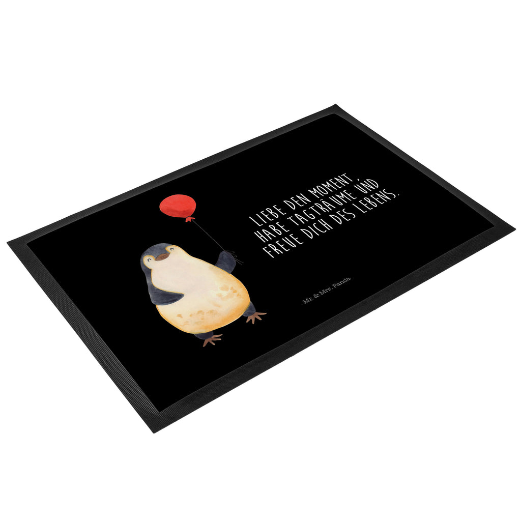 Fußmatte Pinguin Luftballon Türvorleger, Schmutzmatte, Fußabtreter, Matte, Schmutzfänger, Fußabstreifer, Schmutzfangmatte, Türmatte, Motivfußmatte, Haustürmatte, Vorleger, Pinguin, Pinguine, Luftballon, Tagträume, Lebenslust, Geschenk Freundin, Geschenkidee, beste Freundin, Motivation, Neustart, neues Leben, Liebe, Glück