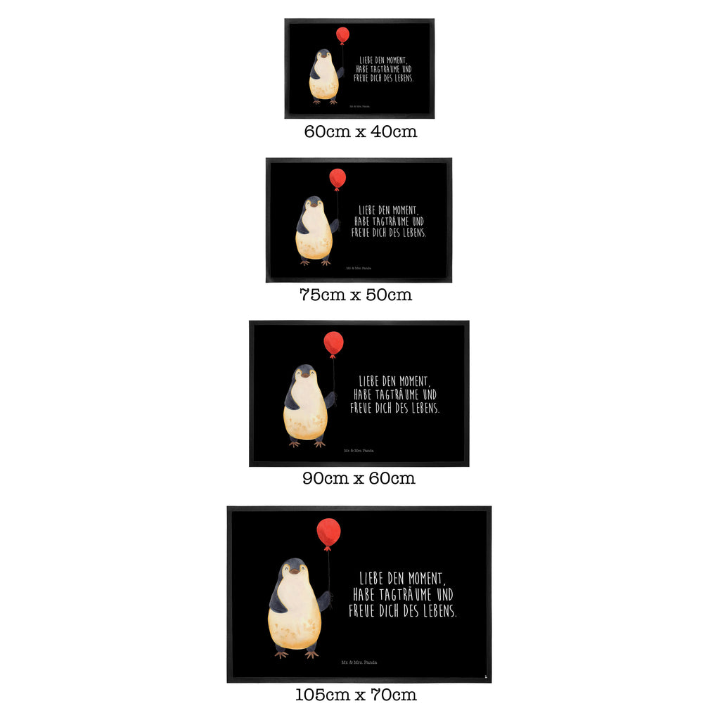 Fußmatte Pinguin Luftballon Türvorleger, Schmutzmatte, Fußabtreter, Matte, Schmutzfänger, Fußabstreifer, Schmutzfangmatte, Türmatte, Motivfußmatte, Haustürmatte, Vorleger, Pinguin, Pinguine, Luftballon, Tagträume, Lebenslust, Geschenk Freundin, Geschenkidee, beste Freundin, Motivation, Neustart, neues Leben, Liebe, Glück