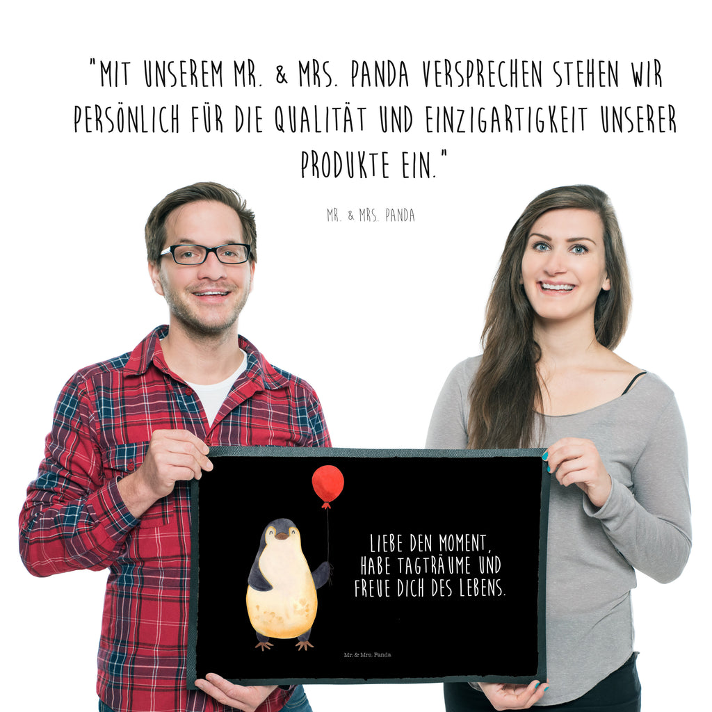 Fußmatte Pinguin Luftballon Türvorleger, Schmutzmatte, Fußabtreter, Matte, Schmutzfänger, Fußabstreifer, Schmutzfangmatte, Türmatte, Motivfußmatte, Haustürmatte, Vorleger, Pinguin, Pinguine, Luftballon, Tagträume, Lebenslust, Geschenk Freundin, Geschenkidee, beste Freundin, Motivation, Neustart, neues Leben, Liebe, Glück
