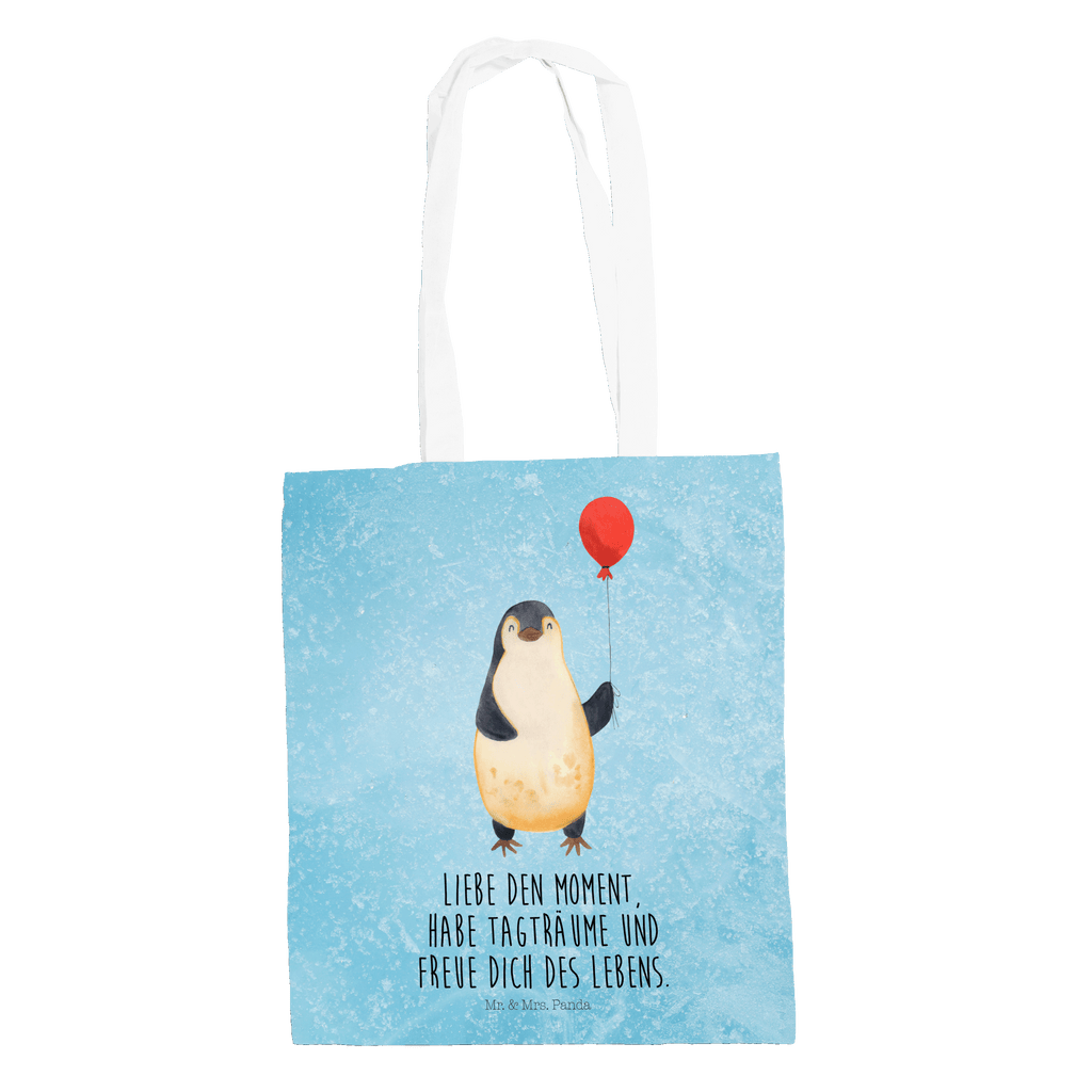 Tragetasche Pinguin Luftballon Beuteltasche, Beutel, Einkaufstasche, Jutebeutel, Stoffbeutel, Pinguin, Pinguine, Luftballon, Tagträume, Lebenslust, Geschenk Freundin, Geschenkidee, beste Freundin, Motivation, Neustart, neues Leben, Liebe, Glück