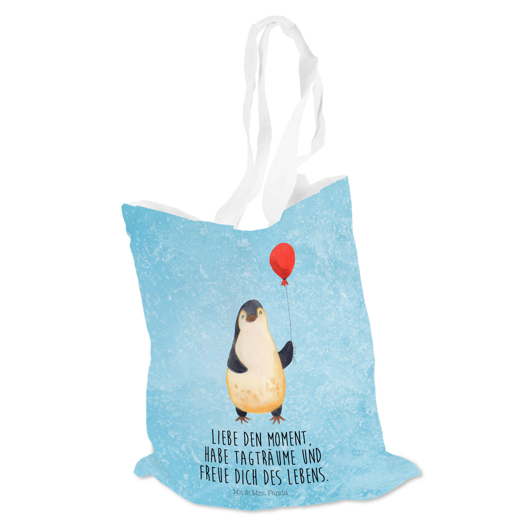 Tragetasche Pinguin Luftballon Beuteltasche, Beutel, Einkaufstasche, Jutebeutel, Stoffbeutel, Pinguin, Pinguine, Luftballon, Tagträume, Lebenslust, Geschenk Freundin, Geschenkidee, beste Freundin, Motivation, Neustart, neues Leben, Liebe, Glück