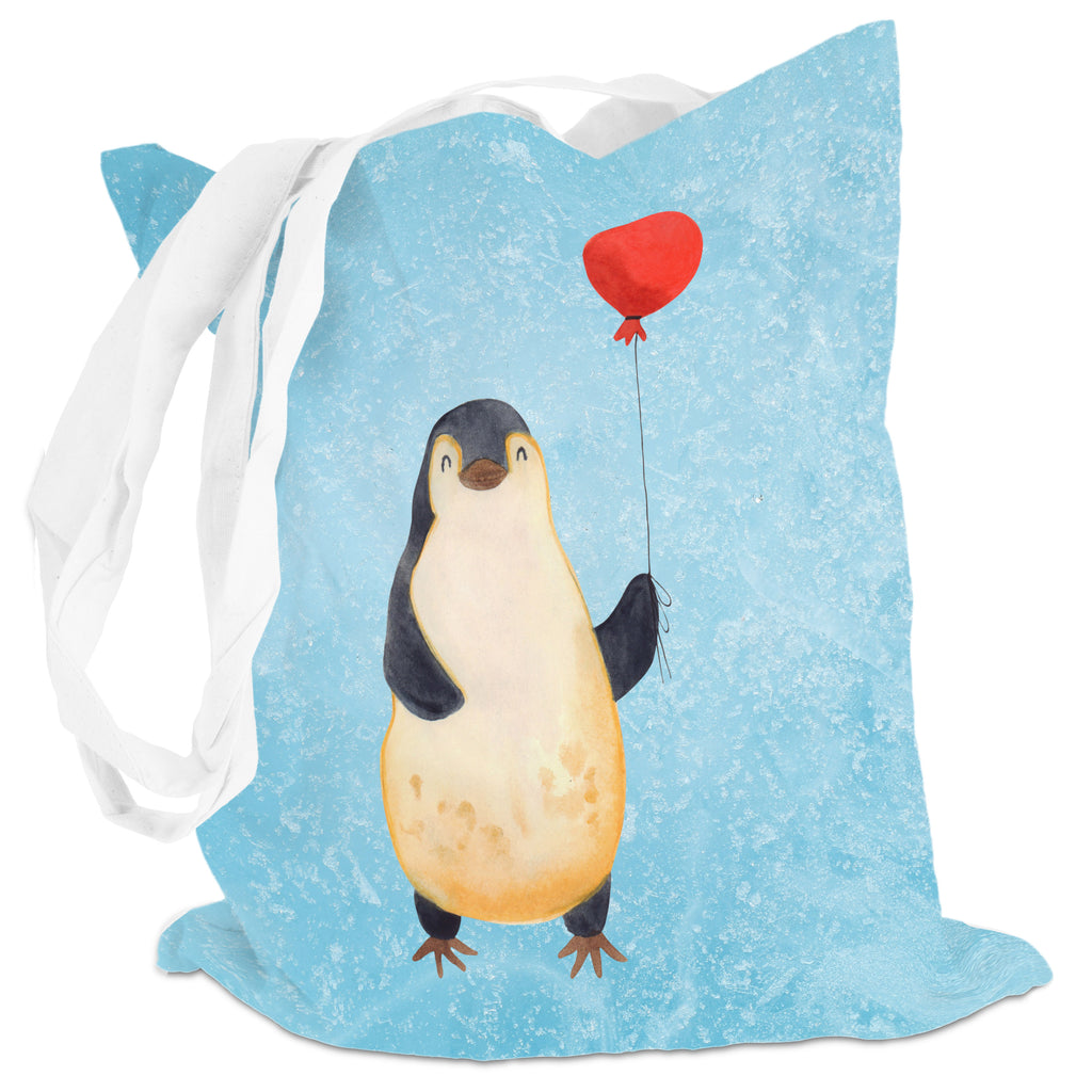 Tragetasche Pinguin Luftballon Beuteltasche, Beutel, Einkaufstasche, Jutebeutel, Stoffbeutel, Pinguin, Pinguine, Luftballon, Tagträume, Lebenslust, Geschenk Freundin, Geschenkidee, beste Freundin, Motivation, Neustart, neues Leben, Liebe, Glück