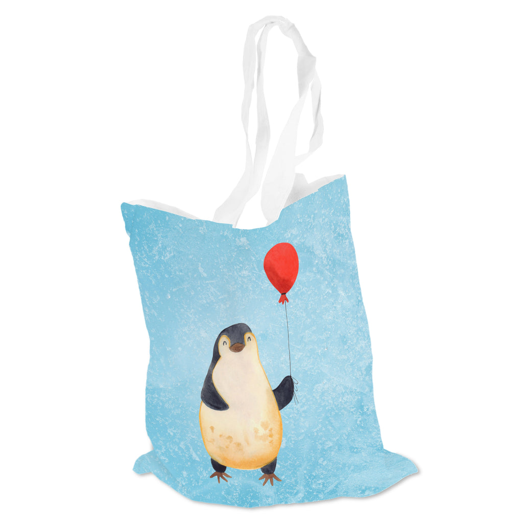 Tragetasche Pinguin Luftballon Beuteltasche, Beutel, Einkaufstasche, Jutebeutel, Stoffbeutel, Pinguin, Pinguine, Luftballon, Tagträume, Lebenslust, Geschenk Freundin, Geschenkidee, beste Freundin, Motivation, Neustart, neues Leben, Liebe, Glück