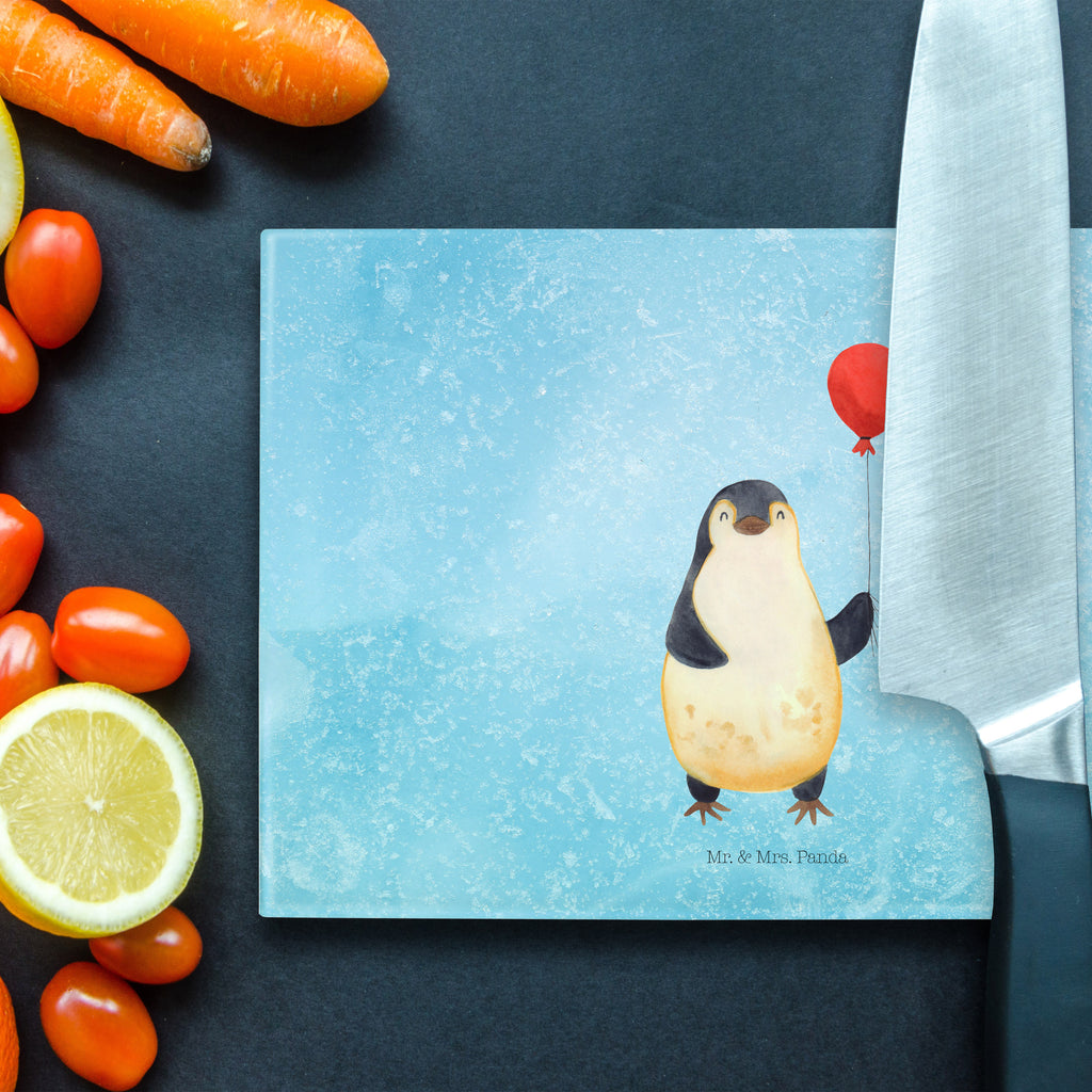 XL Glas Schneidbrett Pinguin Luftballon Glasschneidebrett, Schneidebrett, Frühstücksbrett, Küche, Pinguin, Pinguine, Luftballon, Tagträume, Lebenslust, Geschenk Freundin, Geschenkidee, beste Freundin, Motivation, Neustart, neues Leben, Liebe, Glück