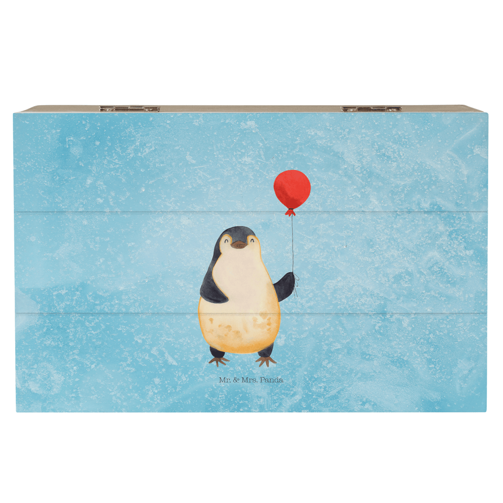 Holzkiste Pinguin Luftballon Holzkiste, Kiste, Schatzkiste, Truhe, Schatulle, XXL, Erinnerungsbox, Erinnerungskiste, Dekokiste, Aufbewahrungsbox, Pinguin, Pinguine, Luftballon, Tagträume, Lebenslust, Geschenk Freundin, Geschenkidee, beste Freundin, Motivation, Neustart, neues Leben, Liebe, Glück