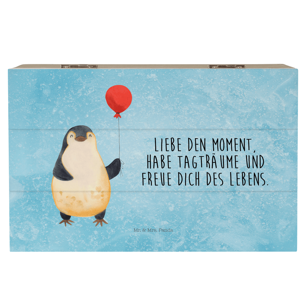 Holzkiste Pinguin Luftballon Holzkiste, Kiste, Schatzkiste, Truhe, Schatulle, XXL, Erinnerungsbox, Erinnerungskiste, Dekokiste, Aufbewahrungsbox, Pinguin, Pinguine, Luftballon, Tagträume, Lebenslust, Geschenk Freundin, Geschenkidee, beste Freundin, Motivation, Neustart, neues Leben, Liebe, Glück