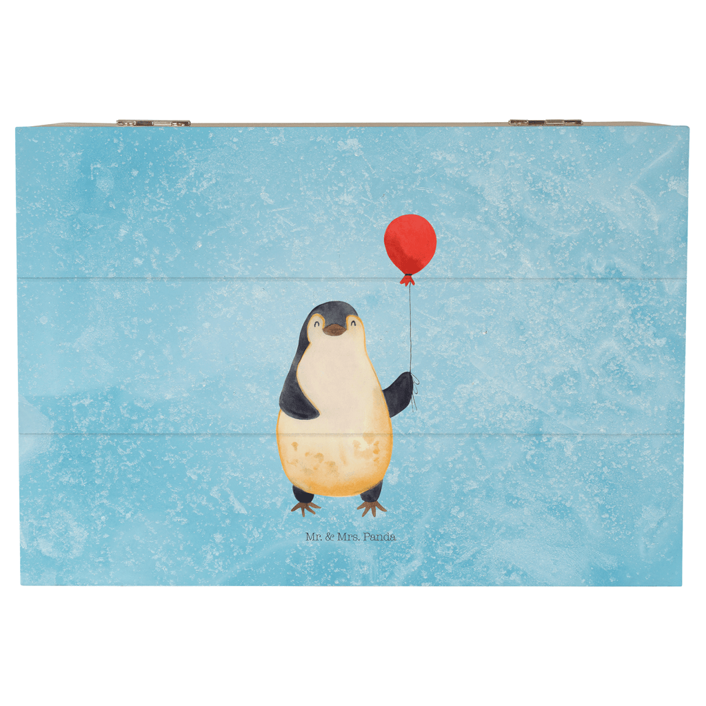 Holzkiste Pinguin Luftballon Holzkiste, Kiste, Schatzkiste, Truhe, Schatulle, XXL, Erinnerungsbox, Erinnerungskiste, Dekokiste, Aufbewahrungsbox, Pinguin, Pinguine, Luftballon, Tagträume, Lebenslust, Geschenk Freundin, Geschenkidee, beste Freundin, Motivation, Neustart, neues Leben, Liebe, Glück