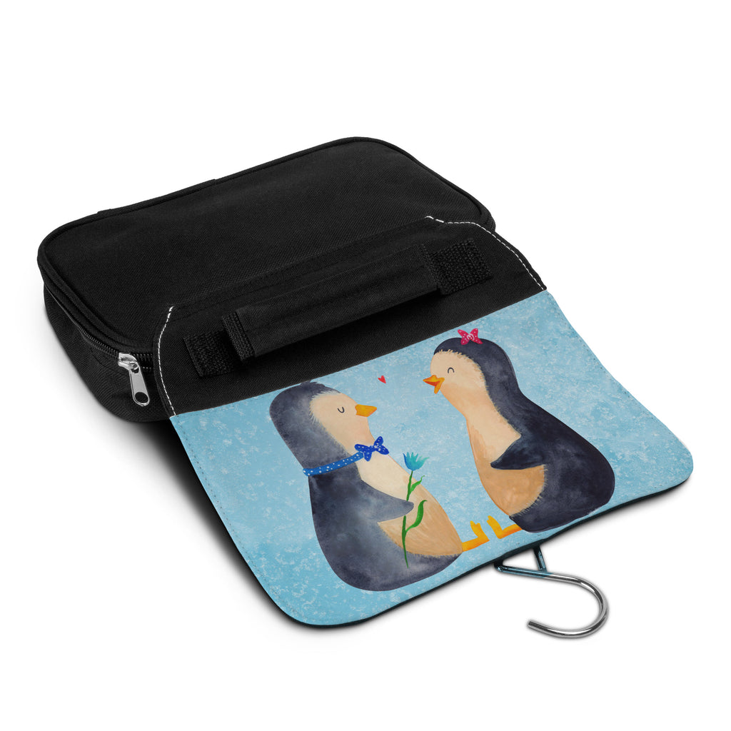 Kulturbeutel Pinguin Pärchen Kulturbeutel, Zum Aufhängen, Waschtasche, Kosmetiktasche, Damen, Herren, Aufbewahrungstasche, Schminktasche, Kosmetikbeutel, Organizer, Kulturtasche, Schminkutensil, Pinguin, Pinguine, Liebe, Liebespaar, Liebesbeweis, Liebesgeschenk, Verlobung, Jahrestag, Hochzeitstag, Hochzeit, Hochzeitsgeschenk, große Liebe, Traumpaar