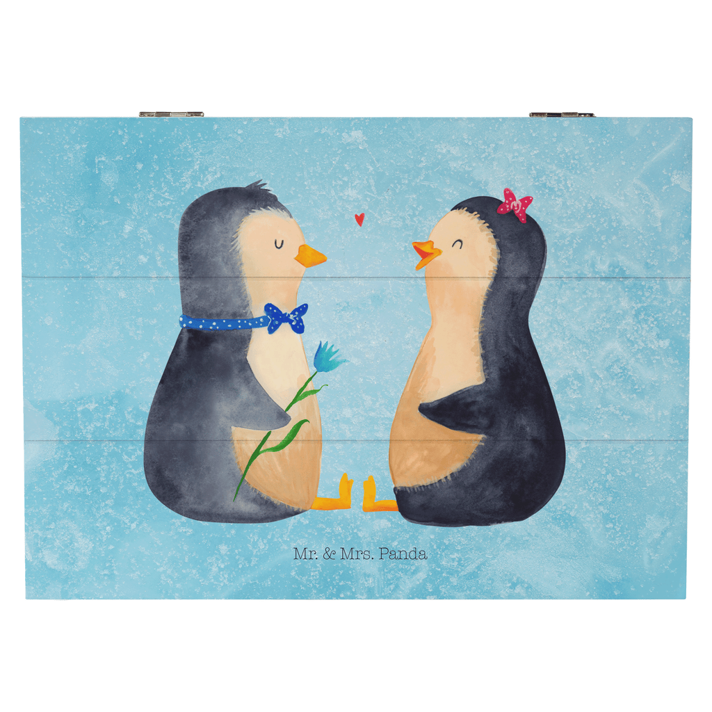 Holzkiste Pinguin Pärchen Holzkiste, Kiste, Schatzkiste, Truhe, Schatulle, XXL, Erinnerungsbox, Erinnerungskiste, Dekokiste, Aufbewahrungsbox, Pinguin, Pinguine, Liebe, Liebespaar, Liebesbeweis, Liebesgeschenk, Verlobung, Jahrestag, Hochzeitstag, Hochzeit, Hochzeitsgeschenk, große Liebe, Traumpaar