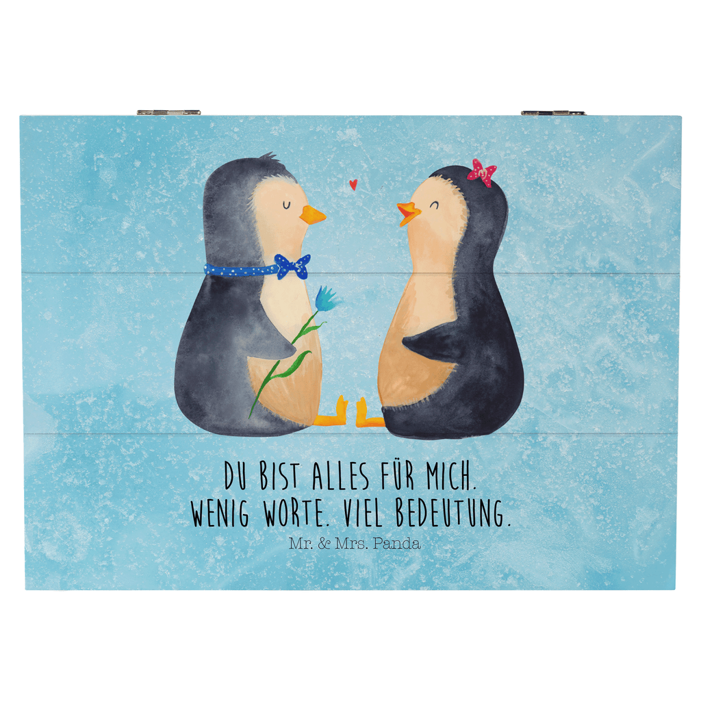 Holzkiste Pinguin Pärchen Holzkiste, Kiste, Schatzkiste, Truhe, Schatulle, XXL, Erinnerungsbox, Erinnerungskiste, Dekokiste, Aufbewahrungsbox, Pinguin, Pinguine, Liebe, Liebespaar, Liebesbeweis, Liebesgeschenk, Verlobung, Jahrestag, Hochzeitstag, Hochzeit, Hochzeitsgeschenk, große Liebe, Traumpaar