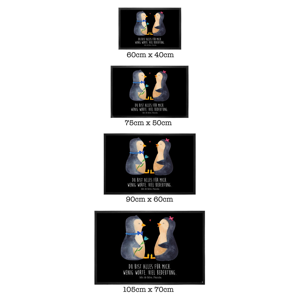 Fußmatte Pinguin Pärchen Türvorleger, Schmutzmatte, Fußabtreter, Matte, Schmutzfänger, Fußabstreifer, Schmutzfangmatte, Türmatte, Motivfußmatte, Haustürmatte, Vorleger, Pinguin, Pinguine, Liebe, Liebespaar, Liebesbeweis, Liebesgeschenk, Verlobung, Jahrestag, Hochzeitstag, Hochzeit, Hochzeitsgeschenk, große Liebe, Traumpaar