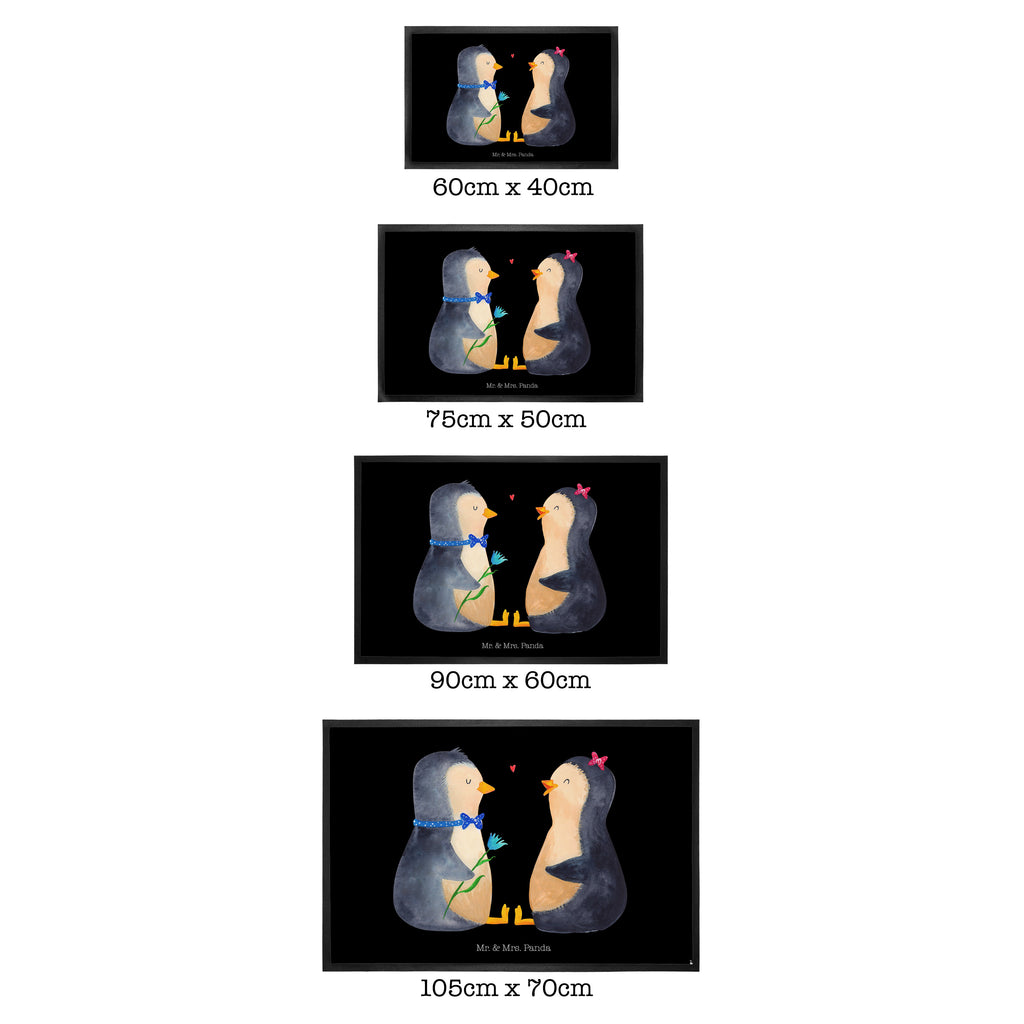 Fußmatte Pinguin Pärchen Türvorleger, Schmutzmatte, Fußabtreter, Matte, Schmutzfänger, Fußabstreifer, Schmutzfangmatte, Türmatte, Motivfußmatte, Haustürmatte, Vorleger, Pinguin, Pinguine, Liebe, Liebespaar, Liebesbeweis, Liebesgeschenk, Verlobung, Jahrestag, Hochzeitstag, Hochzeit, Hochzeitsgeschenk, große Liebe, Traumpaar