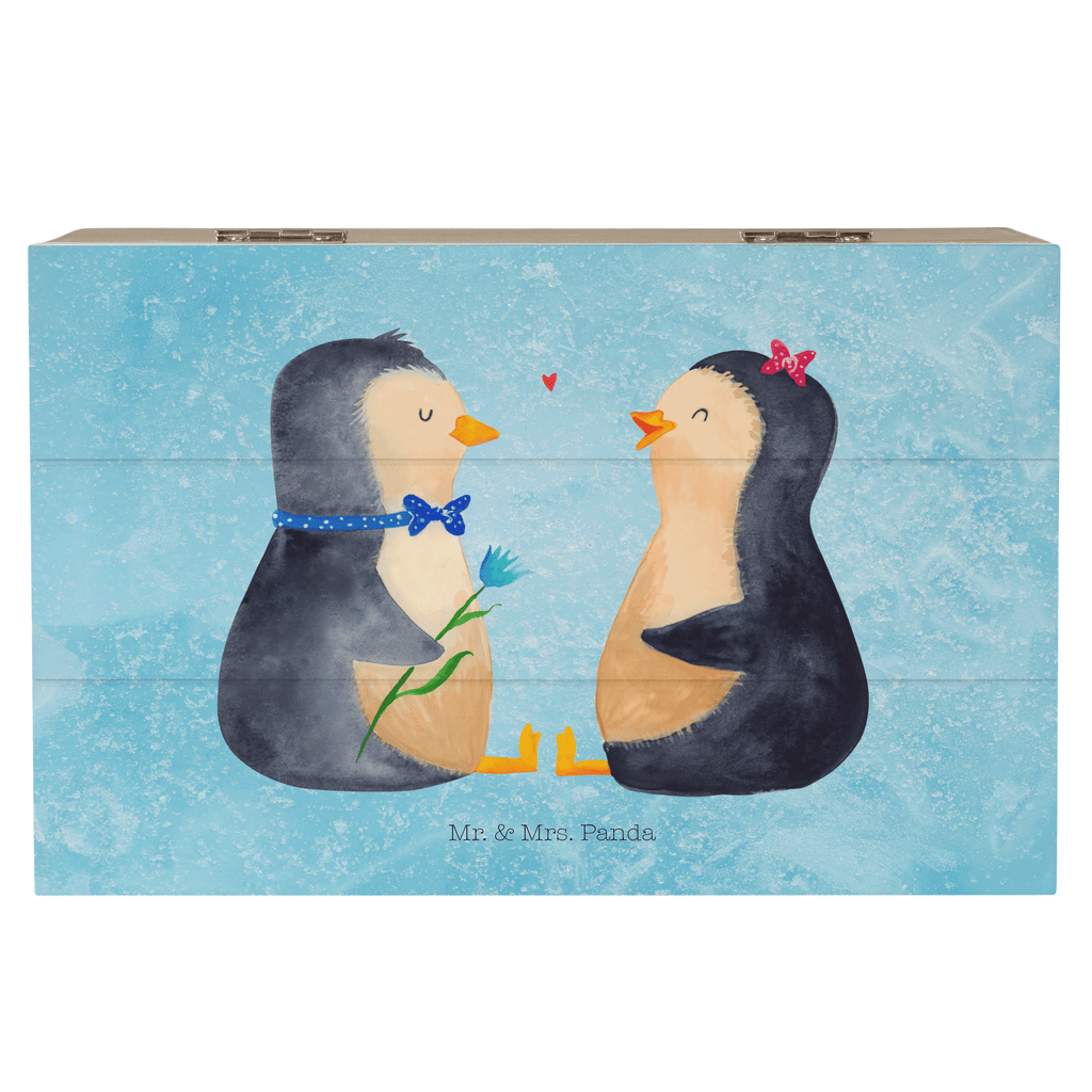 Holzkiste Pinguin Pärchen Holzkiste, Kiste, Schatzkiste, Truhe, Schatulle, XXL, Erinnerungsbox, Erinnerungskiste, Dekokiste, Aufbewahrungsbox, Pinguin, Pinguine, Liebe, Liebespaar, Liebesbeweis, Liebesgeschenk, Verlobung, Jahrestag, Hochzeitstag, Hochzeit, Hochzeitsgeschenk, große Liebe, Traumpaar
