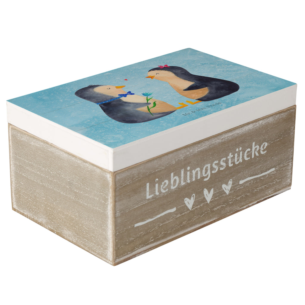 Holzkiste Pinguin Pärchen Holzkiste, Kiste, Schatzkiste, Truhe, Schatulle, XXL, Erinnerungsbox, Erinnerungskiste, Dekokiste, Aufbewahrungsbox, Pinguin, Pinguine, Liebe, Liebespaar, Liebesbeweis, Liebesgeschenk, Verlobung, Jahrestag, Hochzeitstag, Hochzeit, Hochzeitsgeschenk, große Liebe, Traumpaar