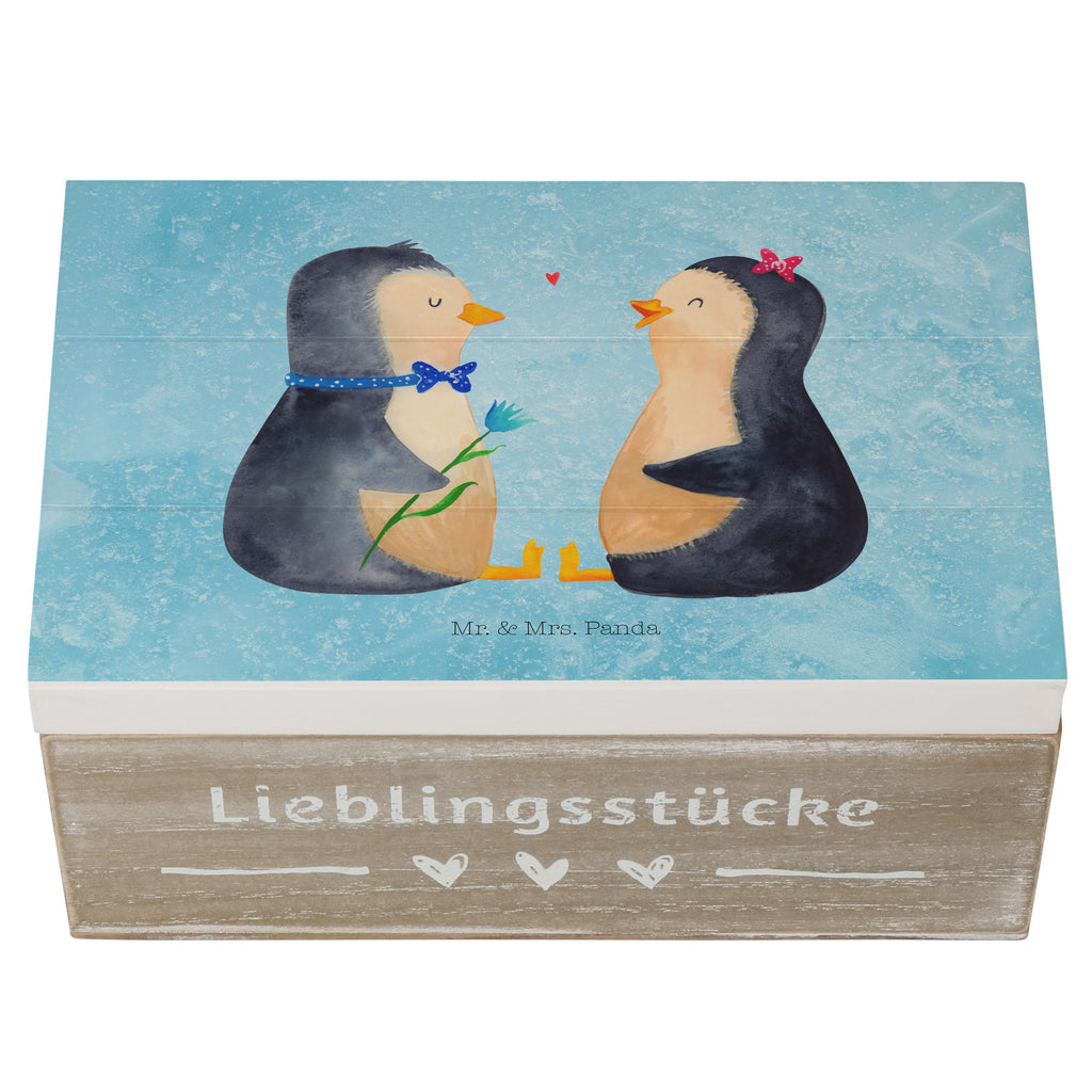 Holzkiste Pinguin Pärchen Holzkiste, Kiste, Schatzkiste, Truhe, Schatulle, XXL, Erinnerungsbox, Erinnerungskiste, Dekokiste, Aufbewahrungsbox, Pinguin, Pinguine, Liebe, Liebespaar, Liebesbeweis, Liebesgeschenk, Verlobung, Jahrestag, Hochzeitstag, Hochzeit, Hochzeitsgeschenk, große Liebe, Traumpaar