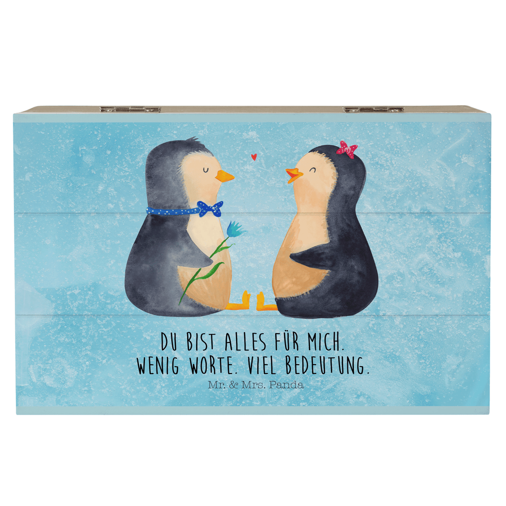 Holzkiste Pinguin Pärchen Holzkiste, Kiste, Schatzkiste, Truhe, Schatulle, XXL, Erinnerungsbox, Erinnerungskiste, Dekokiste, Aufbewahrungsbox, Pinguin, Pinguine, Liebe, Liebespaar, Liebesbeweis, Liebesgeschenk, Verlobung, Jahrestag, Hochzeitstag, Hochzeit, Hochzeitsgeschenk, große Liebe, Traumpaar