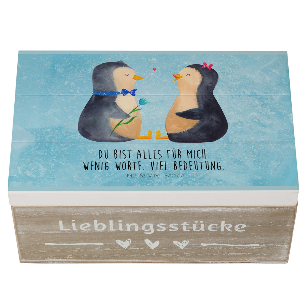 Holzkiste Pinguin Pärchen Holzkiste, Kiste, Schatzkiste, Truhe, Schatulle, XXL, Erinnerungsbox, Erinnerungskiste, Dekokiste, Aufbewahrungsbox, Pinguin, Pinguine, Liebe, Liebespaar, Liebesbeweis, Liebesgeschenk, Verlobung, Jahrestag, Hochzeitstag, Hochzeit, Hochzeitsgeschenk, große Liebe, Traumpaar