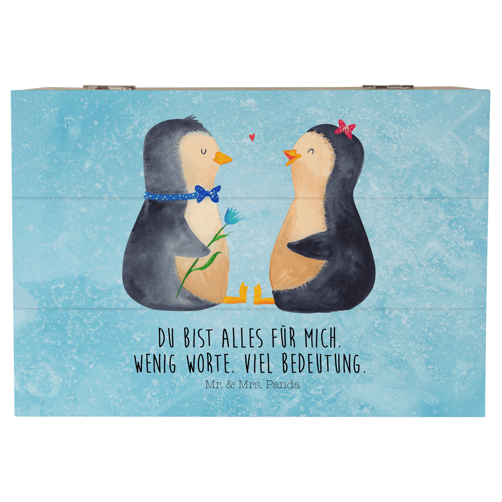 Holzkiste Pinguin Pärchen Holzkiste, Kiste, Schatzkiste, Truhe, Schatulle, XXL, Erinnerungsbox, Erinnerungskiste, Dekokiste, Aufbewahrungsbox, Pinguin, Pinguine, Liebe, Liebespaar, Liebesbeweis, Liebesgeschenk, Verlobung, Jahrestag, Hochzeitstag, Hochzeit, Hochzeitsgeschenk, große Liebe, Traumpaar