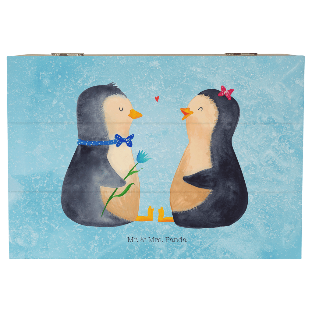 Holzkiste Pinguin Pärchen Holzkiste, Kiste, Schatzkiste, Truhe, Schatulle, XXL, Erinnerungsbox, Erinnerungskiste, Dekokiste, Aufbewahrungsbox, Pinguin, Pinguine, Liebe, Liebespaar, Liebesbeweis, Liebesgeschenk, Verlobung, Jahrestag, Hochzeitstag, Hochzeit, Hochzeitsgeschenk, große Liebe, Traumpaar