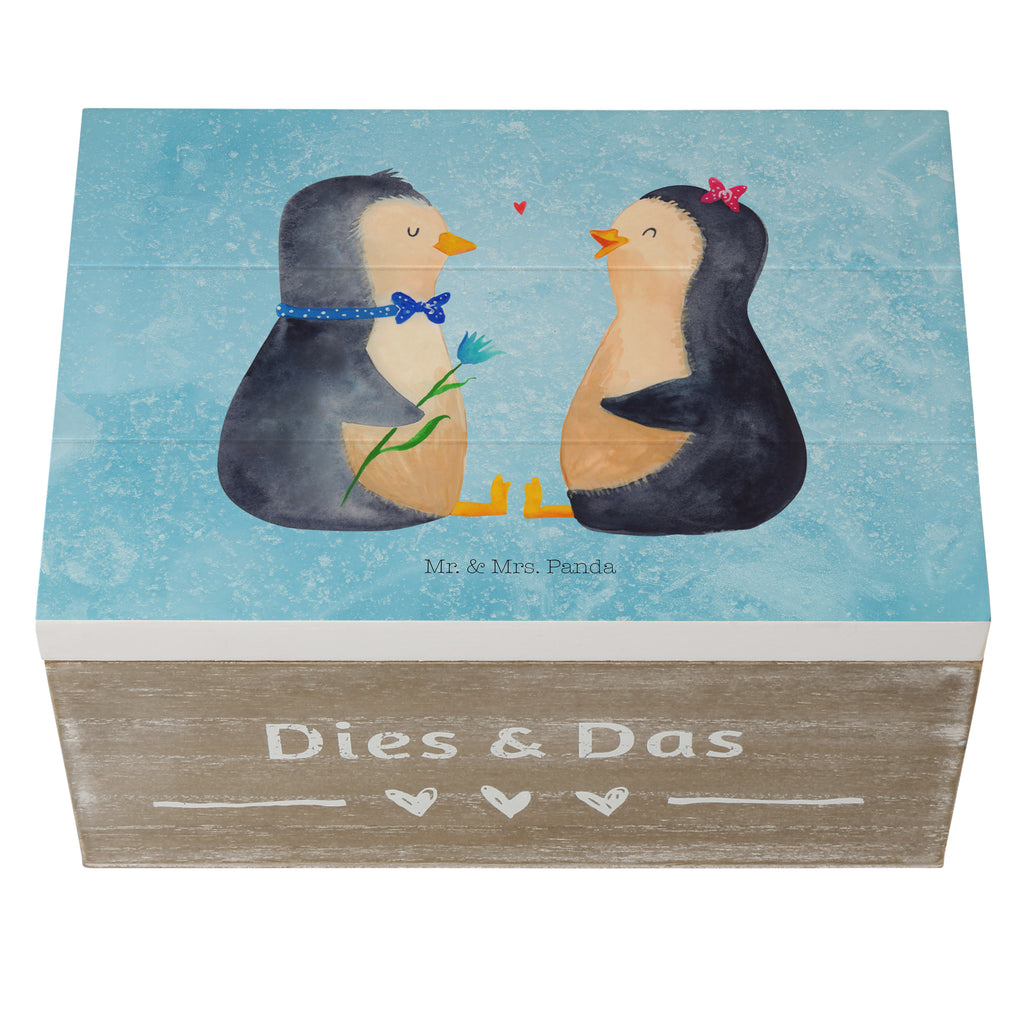 Holzkiste Pinguin Pärchen Holzkiste, Kiste, Schatzkiste, Truhe, Schatulle, XXL, Erinnerungsbox, Erinnerungskiste, Dekokiste, Aufbewahrungsbox, Pinguin, Pinguine, Liebe, Liebespaar, Liebesbeweis, Liebesgeschenk, Verlobung, Jahrestag, Hochzeitstag, Hochzeit, Hochzeitsgeschenk, große Liebe, Traumpaar