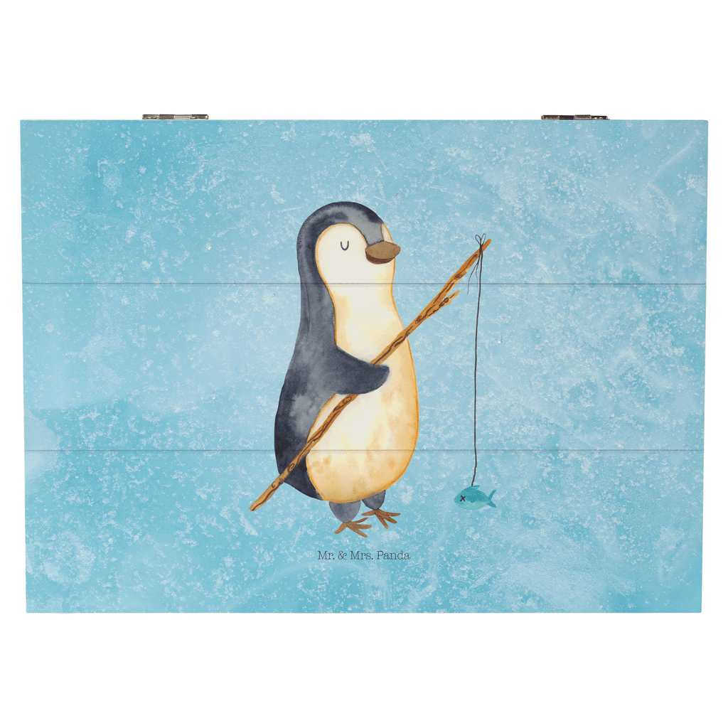 Holzkiste Pinguin Angler Holzkiste, Kiste, Schatzkiste, Truhe, Schatulle, XXL, Erinnerungsbox, Erinnerungskiste, Dekokiste, Aufbewahrungsbox, Pinguin, Pinguine, Angeln, Angler, Tagträume, Hobby, Plan, Planer, Tagesplan, Neustart, Motivation, Geschenk, Freundinnen, Geschenkidee, Urlaub, Wochenende