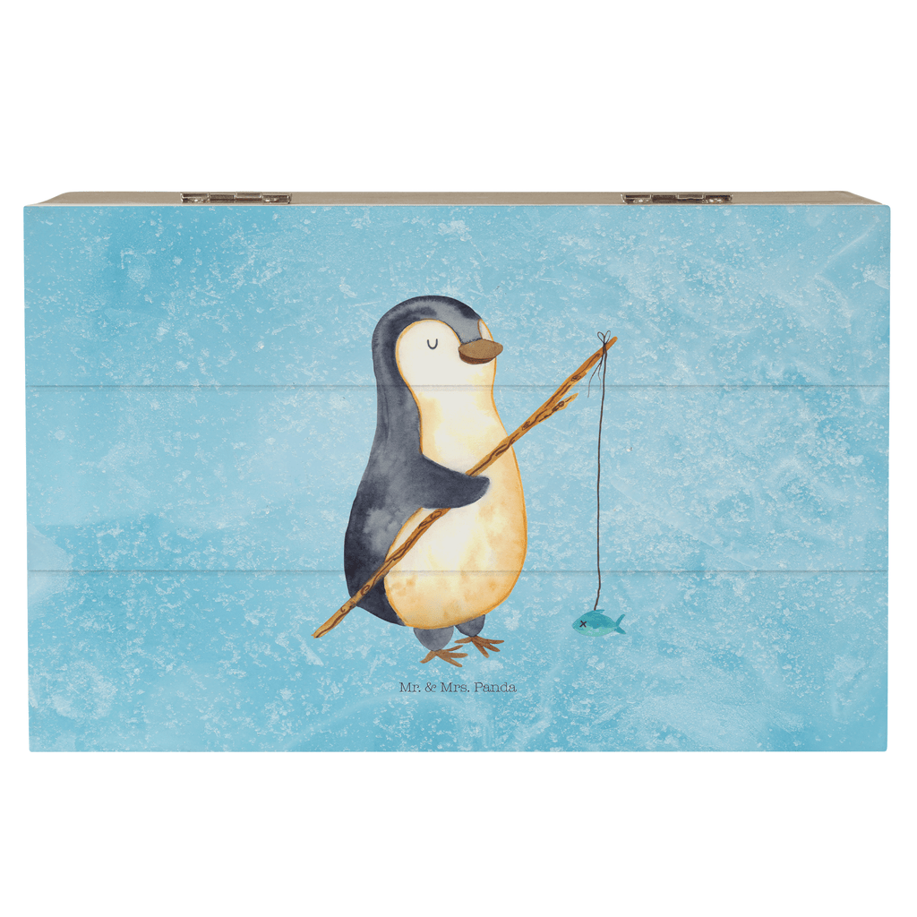 Holzkiste Pinguin Angler Holzkiste, Kiste, Schatzkiste, Truhe, Schatulle, XXL, Erinnerungsbox, Erinnerungskiste, Dekokiste, Aufbewahrungsbox, Pinguin, Pinguine, Angeln, Angler, Tagträume, Hobby, Plan, Planer, Tagesplan, Neustart, Motivation, Geschenk, Freundinnen, Geschenkidee, Urlaub, Wochenende