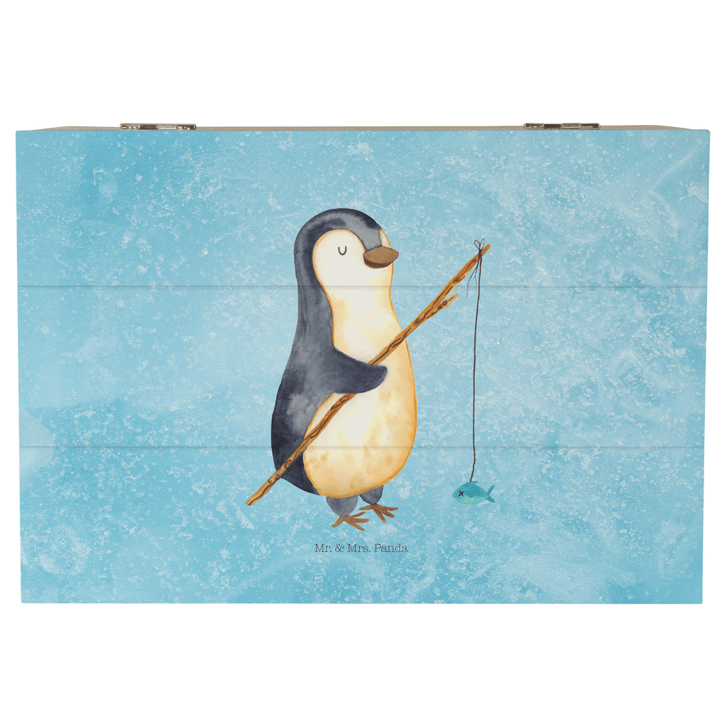 Holzkiste Pinguin Angler Holzkiste, Kiste, Schatzkiste, Truhe, Schatulle, XXL, Erinnerungsbox, Erinnerungskiste, Dekokiste, Aufbewahrungsbox, Pinguin, Pinguine, Angeln, Angler, Tagträume, Hobby, Plan, Planer, Tagesplan, Neustart, Motivation, Geschenk, Freundinnen, Geschenkidee, Urlaub, Wochenende