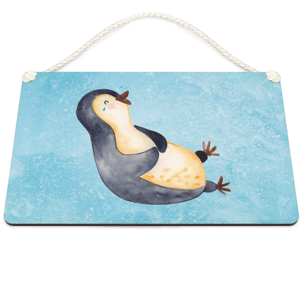 Deko Schild Pinguin lachend Dekoschild, Deko Schild, Schild, Tür Schild, Türschild, Holzschild, Wandschild, Wanddeko, Pinguin, Pinguine, lustiger Spruch, Optimismus, Fröhlich, Lachen, Humor, Fröhlichkeit
