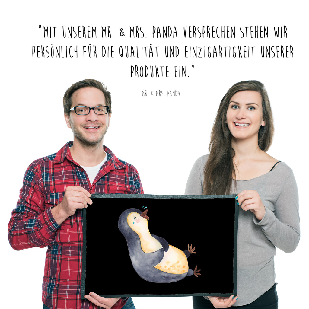 Fußmatte Pinguin lachend Pinguin, Pinguine, lustiger Spruch, Optimismus, Fröhlich, Lachen, Humor, Fröhlichkeit Türvorleger, Schmutzmatte, Fußabtreter, Matte, Schmutzfänger, Fußabstreifer, Schmutzfangmatte, Türmatte, Motivfußmatte,  Haustürmatte, Vorleger  Pinguin