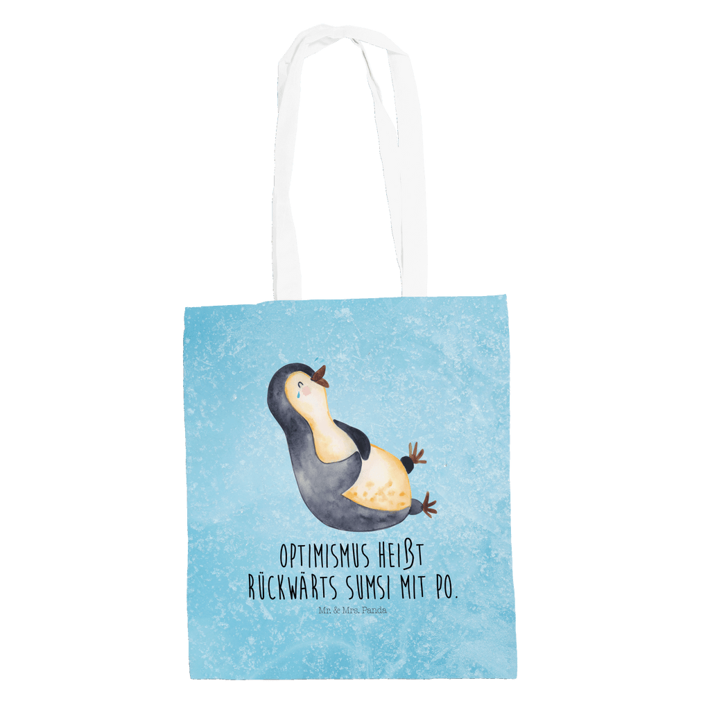 Tragetasche Pinguin lachend Beuteltasche, Beutel, Einkaufstasche, Jutebeutel, Stoffbeutel, Pinguin, Pinguine, lustiger Spruch, Optimismus, Fröhlich, Lachen, Humor, Fröhlichkeit