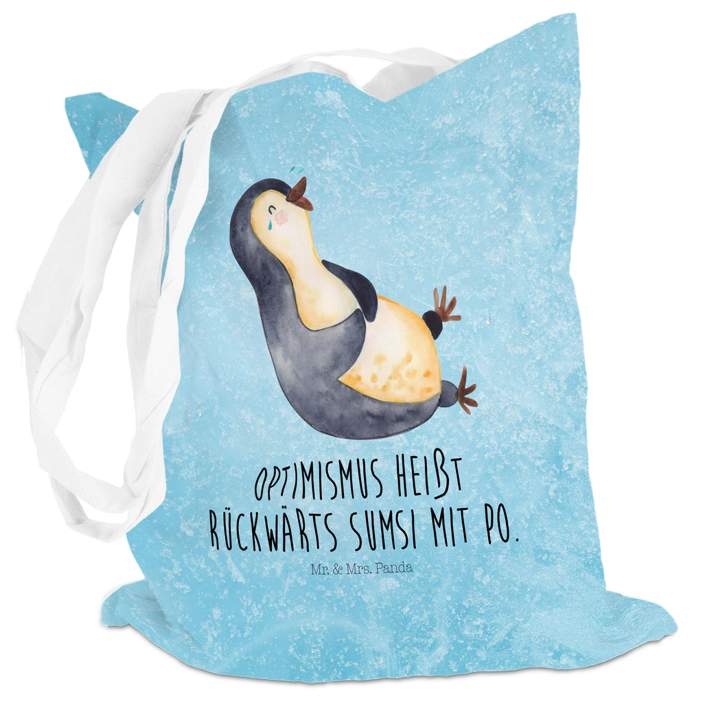 Tragetasche Pinguin lachend Beuteltasche, Beutel, Einkaufstasche, Jutebeutel, Stoffbeutel, Pinguin, Pinguine, lustiger Spruch, Optimismus, Fröhlich, Lachen, Humor, Fröhlichkeit