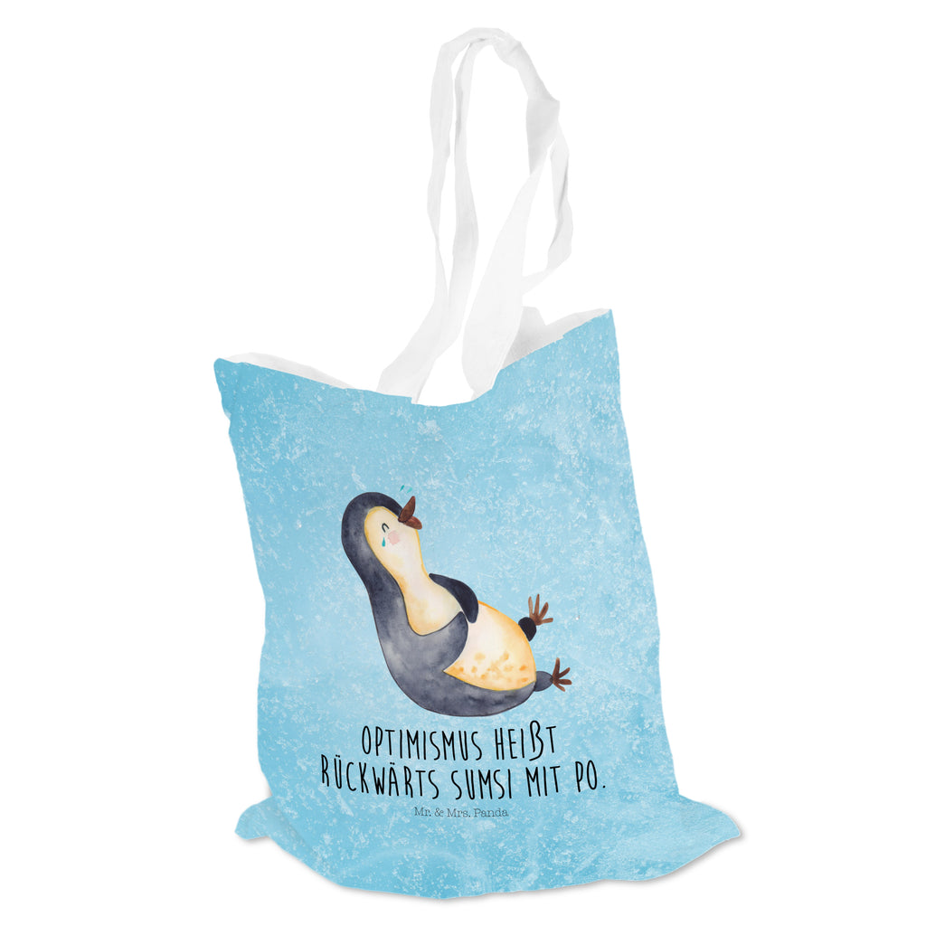 Tragetasche Pinguin lachend Beuteltasche, Beutel, Einkaufstasche, Jutebeutel, Stoffbeutel, Pinguin, Pinguine, lustiger Spruch, Optimismus, Fröhlich, Lachen, Humor, Fröhlichkeit