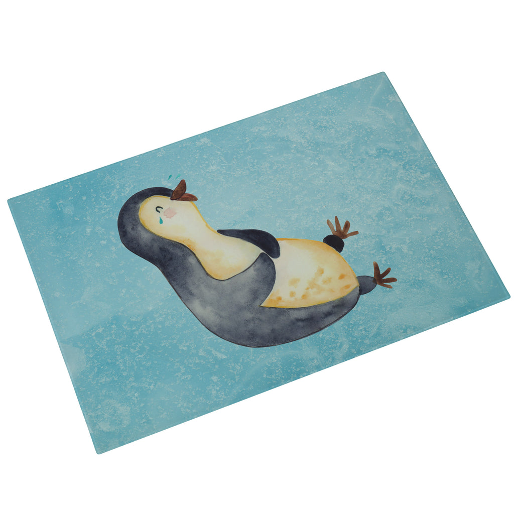 XL Glas Schneidbrett Pinguin lachend Glasschneidebrett, Schneidebrett, Frühstücksbrett, Küche, Pinguin, Pinguine, lustiger Spruch, Optimismus, Fröhlich, Lachen, Humor, Fröhlichkeit