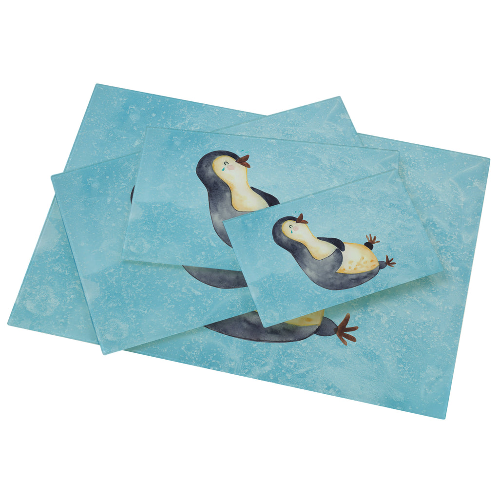 XL Glas Schneidbrett Pinguin lachend Glasschneidebrett, Schneidebrett, Frühstücksbrett, Küche, Pinguin, Pinguine, lustiger Spruch, Optimismus, Fröhlich, Lachen, Humor, Fröhlichkeit