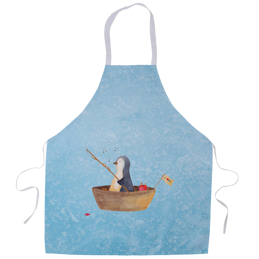 Kochschürze Pinguin Angelboot Schürze, Backschürze, Küchenschürze, Grillschürze, Latzschürze, Pinguin, Pinguine, Angeln, Boot, Angelboot, Lebenslust, Leben, genießen, Motivation, Neustart, Neuanfang, Trennung, Scheidung, Geschenkidee Liebeskummer
