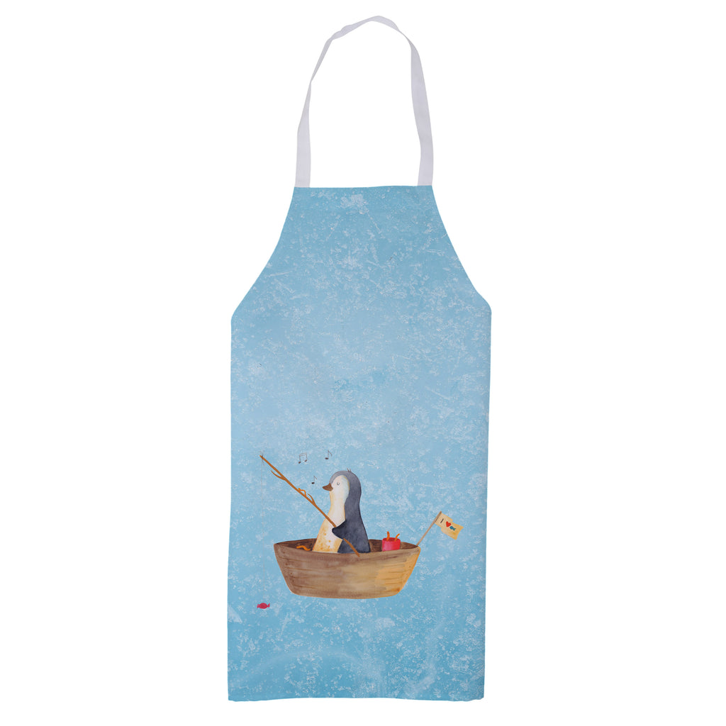 Kochschürze Pinguin Angelboot Schürze, Backschürze, Küchenschürze, Grillschürze, Latzschürze, Pinguin, Pinguine, Angeln, Boot, Angelboot, Lebenslust, Leben, genießen, Motivation, Neustart, Neuanfang, Trennung, Scheidung, Geschenkidee Liebeskummer
