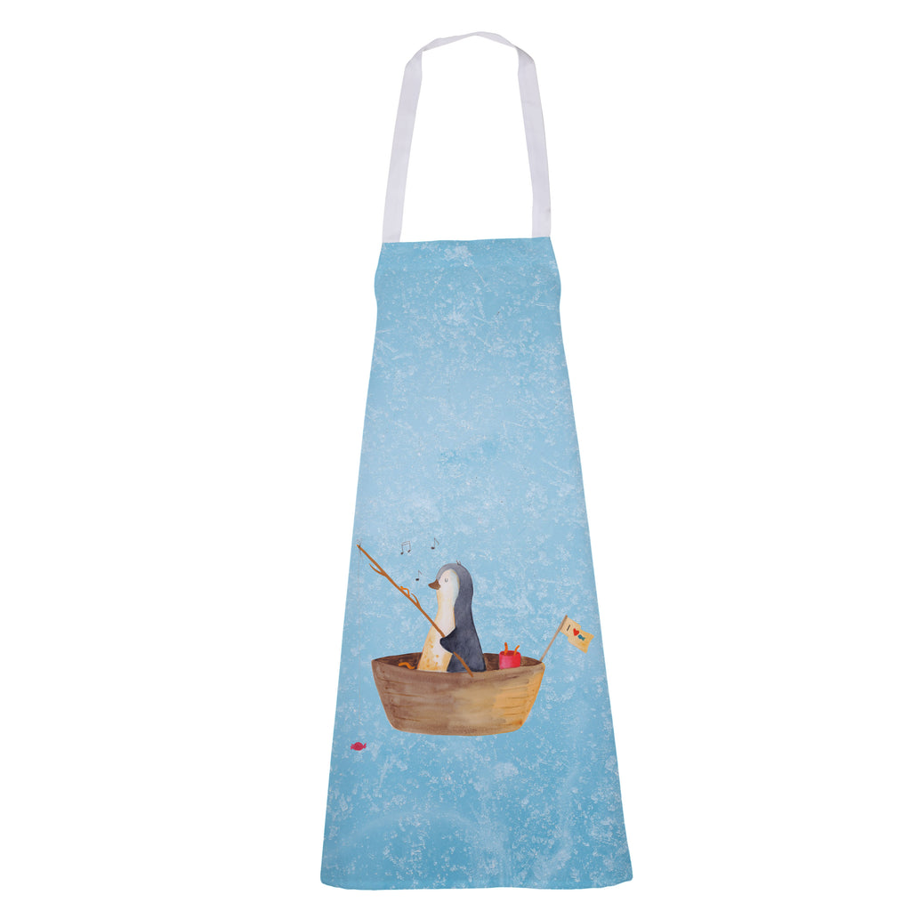 Kochschürze Pinguin Angelboot Schürze, Backschürze, Küchenschürze, Grillschürze, Latzschürze, Pinguin, Pinguine, Angeln, Boot, Angelboot, Lebenslust, Leben, genießen, Motivation, Neustart, Neuanfang, Trennung, Scheidung, Geschenkidee Liebeskummer