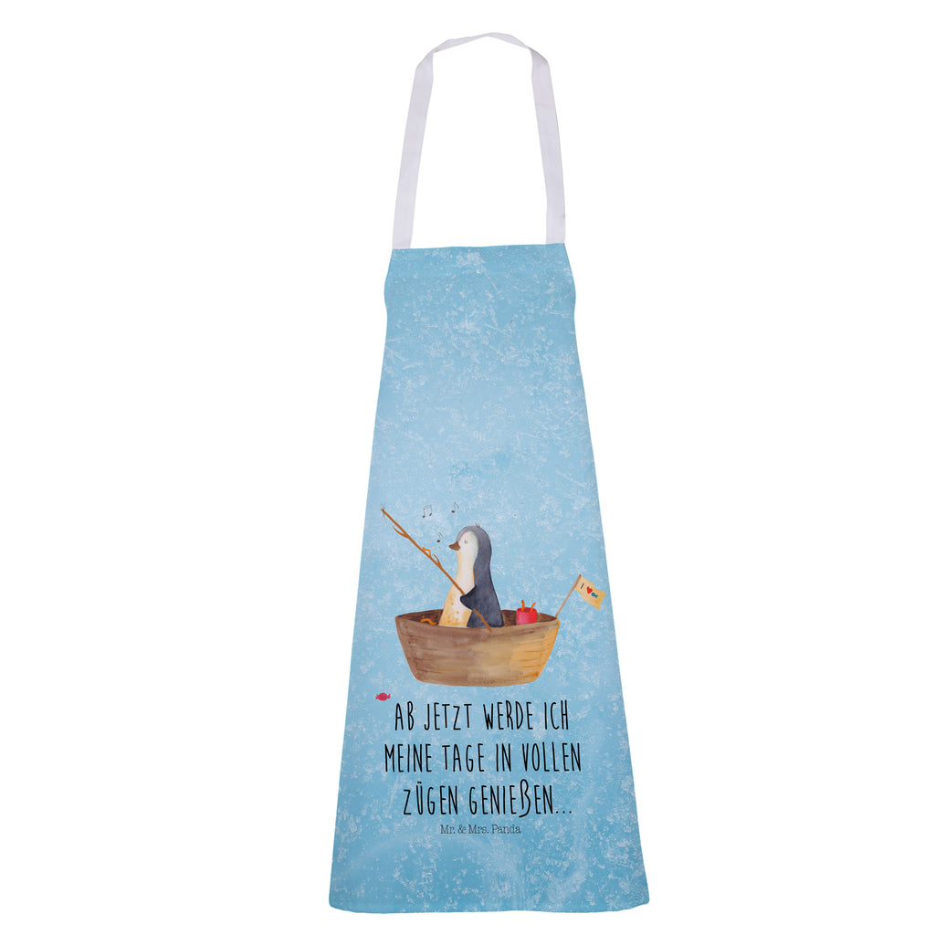 Kochschürze Pinguin Angelboot Schürze, Backschürze, Küchenschürze, Grillschürze, Latzschürze, Pinguin, Pinguine, Angeln, Boot, Angelboot, Lebenslust, Leben, genießen, Motivation, Neustart, Neuanfang, Trennung, Scheidung, Geschenkidee Liebeskummer