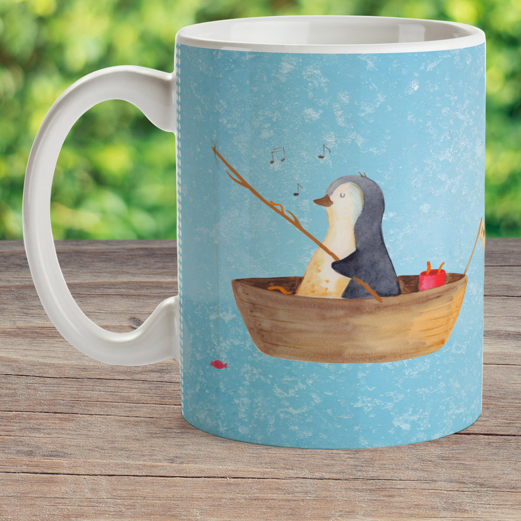 Kindertasse Pinguin Angelboot Kunststoff Tasse, Kindergarten, Tasse, Trinkbecher, Camping Becher, Kaffeetasse, Kunststoffbecher, Kindergartenbecher, Outdoorgeschirr, Kunststoffgeschirr, Reisebecher, Reisetasse, Kinderbecher, Pinguin, Pinguine, Angeln, Boot, Angelboot, Lebenslust, Leben, genießen, Motivation, Neustart, Neuanfang, Trennung, Scheidung, Geschenkidee Liebeskummer