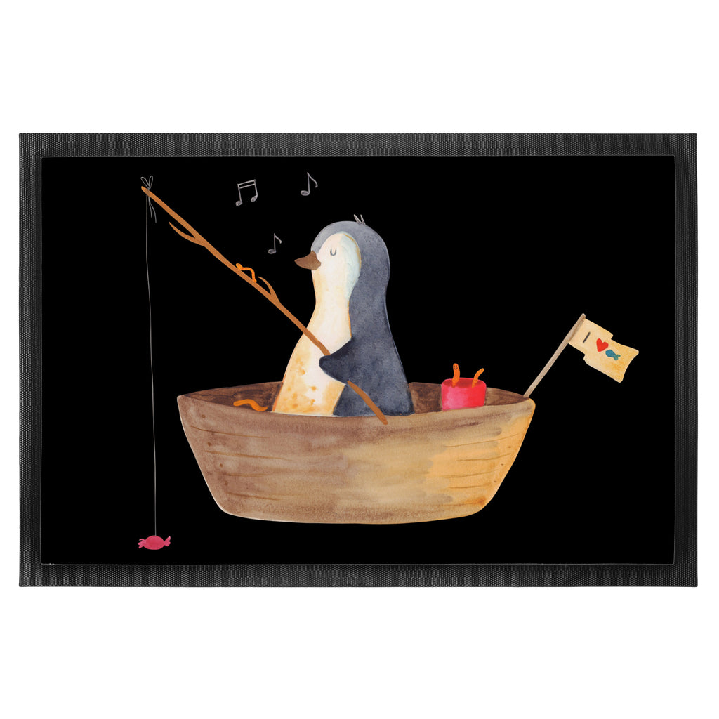 Fußmatte Pinguin Angelboot Türvorleger, Schmutzmatte, Fußabtreter, Matte, Schmutzfänger, Fußabstreifer, Schmutzfangmatte, Türmatte, Motivfußmatte, Haustürmatte, Vorleger, Pinguin, Pinguine, Angeln, Boot, Angelboot, Lebenslust, Leben, genießen, Motivation, Neustart, Neuanfang, Trennung, Scheidung, Geschenkidee Liebeskummer