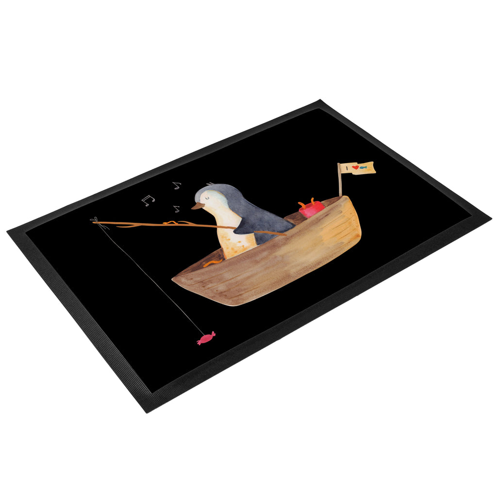 Fußmatte Pinguin Angelboot Türvorleger, Schmutzmatte, Fußabtreter, Matte, Schmutzfänger, Fußabstreifer, Schmutzfangmatte, Türmatte, Motivfußmatte, Haustürmatte, Vorleger, Pinguin, Pinguine, Angeln, Boot, Angelboot, Lebenslust, Leben, genießen, Motivation, Neustart, Neuanfang, Trennung, Scheidung, Geschenkidee Liebeskummer