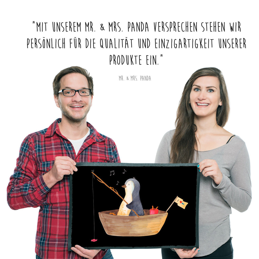 Fußmatte Pinguin Angelboot Türvorleger, Schmutzmatte, Fußabtreter, Matte, Schmutzfänger, Fußabstreifer, Schmutzfangmatte, Türmatte, Motivfußmatte, Haustürmatte, Vorleger, Pinguin, Pinguine, Angeln, Boot, Angelboot, Lebenslust, Leben, genießen, Motivation, Neustart, Neuanfang, Trennung, Scheidung, Geschenkidee Liebeskummer