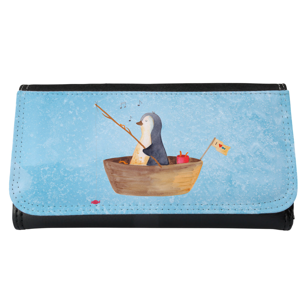 Damen Portemonnaie Pinguin Angelboot Portemonnaie, Portemonee, Geldbörse, Damen, Groß, XXL, Geldbeutel, Portemonnaies, Pinguin, Pinguine, Angeln, Boot, Angelboot, Lebenslust, Leben, genießen, Motivation, Neustart, Neuanfang, Trennung, Scheidung, Geschenkidee Liebeskummer