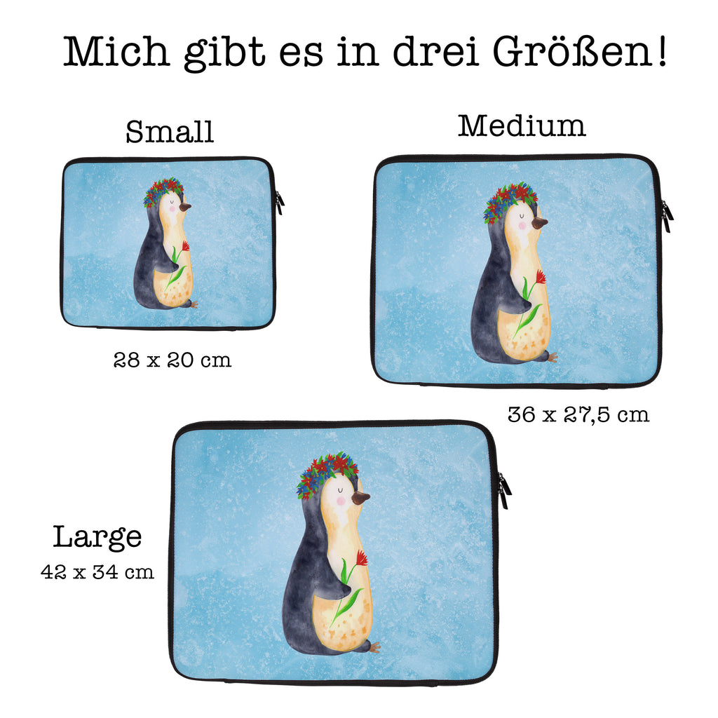 33 x 42 Notebook Tasche Pinguin Blumenkranz Notebook Tasche, Laptop, Computertasche, Tasche, Schutzhülle, Pinguin, Pinguine, Blumenkranz, Universum, Leben, Wünsche, Ziele, Lebensziele, Motivation, Lebenslust, Liebeskummer, Geschenkidee