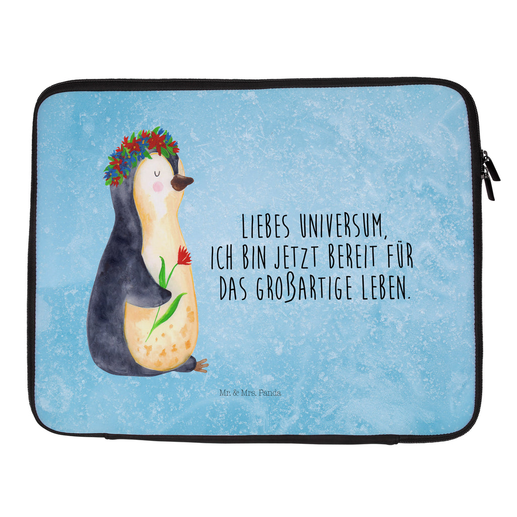33 x 42 Notebook Tasche Pinguin Blumenkranz Notebook Tasche, Laptop, Computertasche, Tasche, Schutzhülle, Pinguin, Pinguine, Blumenkranz, Universum, Leben, Wünsche, Ziele, Lebensziele, Motivation, Lebenslust, Liebeskummer, Geschenkidee