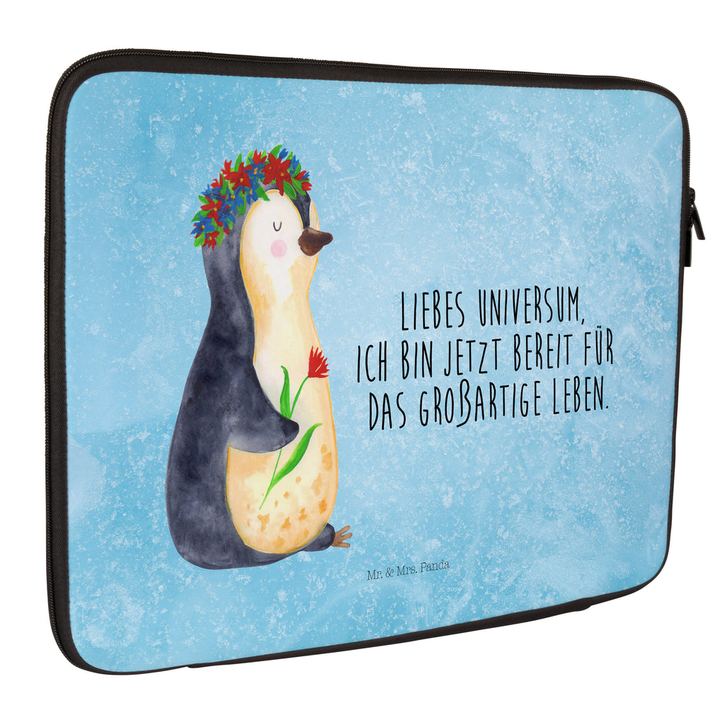 27 x 36 Notebook Tasche  Pinguin Blumenkranz Notebook Tasche, Laptop, Computertasche, Tasche, Damen, Schutzhülle, Pinguin, Pinguine, Blumenkranz, Universum, Leben, Wünsche, Ziele, Lebensziele, Motivation, Lebenslust, Liebeskummer, Geschenkidee