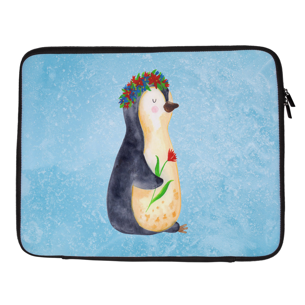 20 x 28 Notebook Tasche  Pinguin Blumenkranz Notebook Tasche, Laptop, Computertasche, Tasche, Pinguin, Pinguine, Blumenkranz, Universum, Leben, Wünsche, Ziele, Lebensziele, Motivation, Lebenslust, Liebeskummer, Geschenkidee