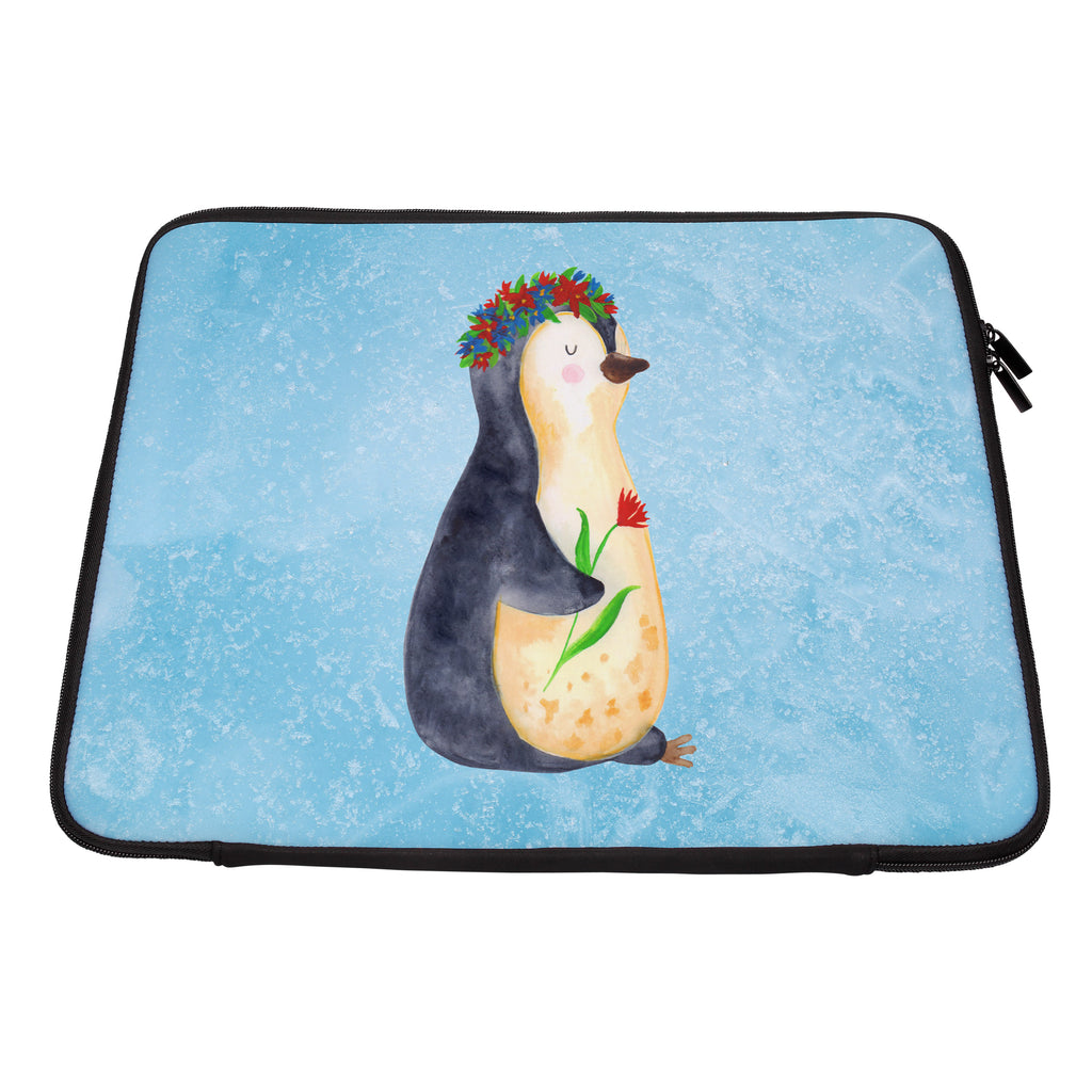 20 x 28 Notebook Tasche  Pinguin Blumenkranz Notebook Tasche, Laptop, Computertasche, Tasche, Pinguin, Pinguine, Blumenkranz, Universum, Leben, Wünsche, Ziele, Lebensziele, Motivation, Lebenslust, Liebeskummer, Geschenkidee