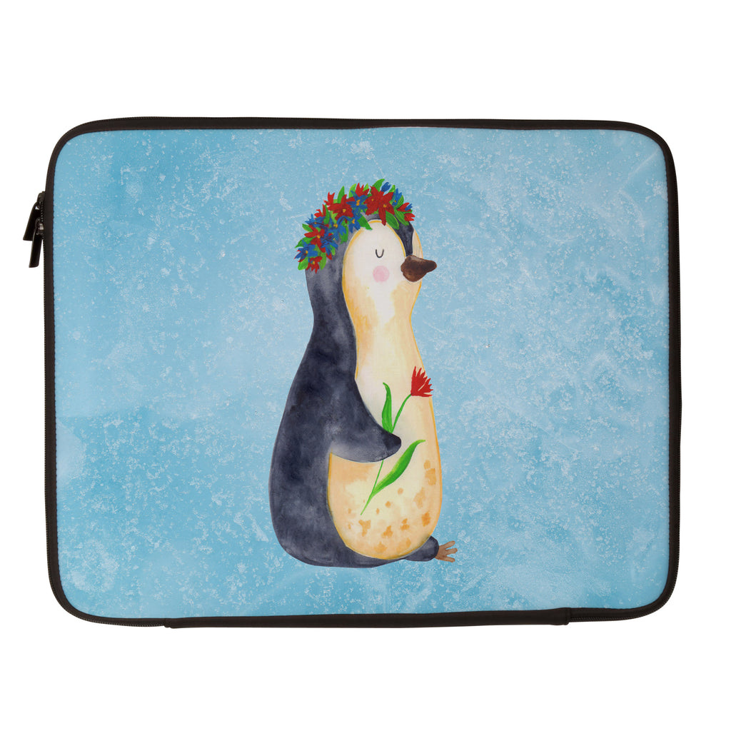 20 x 28 Notebook Tasche  Pinguin Blumenkranz Notebook Tasche, Laptop, Computertasche, Tasche, Pinguin, Pinguine, Blumenkranz, Universum, Leben, Wünsche, Ziele, Lebensziele, Motivation, Lebenslust, Liebeskummer, Geschenkidee